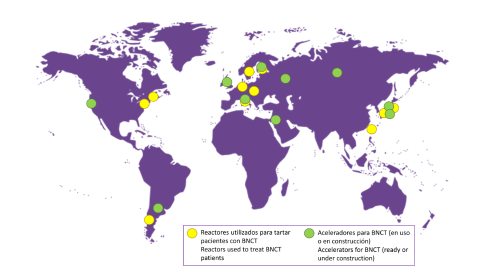 MapaAceleradoresReactoresBNCT_NeutronsForMedicine